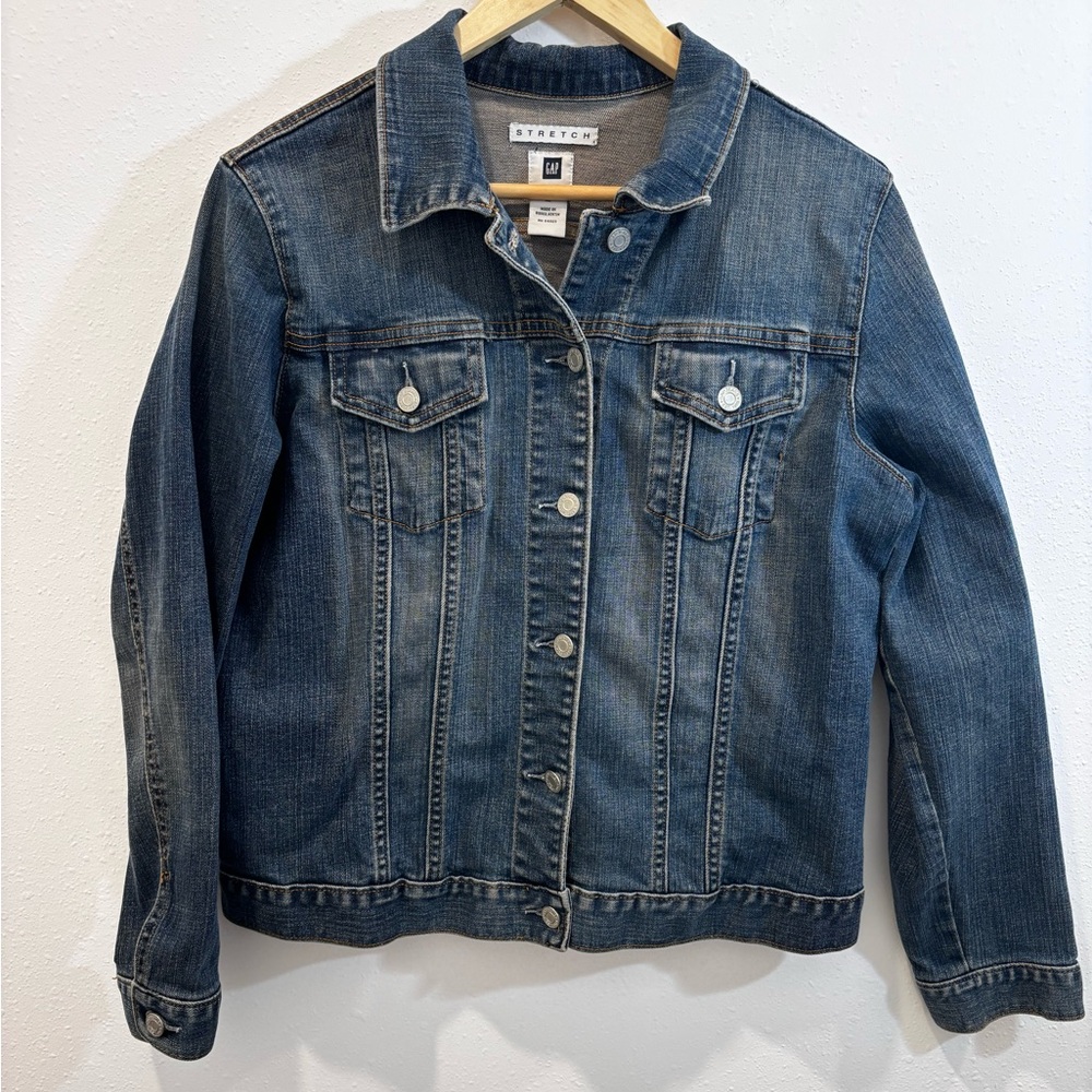 Gap Stretch Denim Jean Jacket Size XL Blue
